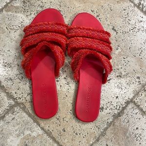 10.5 Rothy’s fabric 3-strap slides